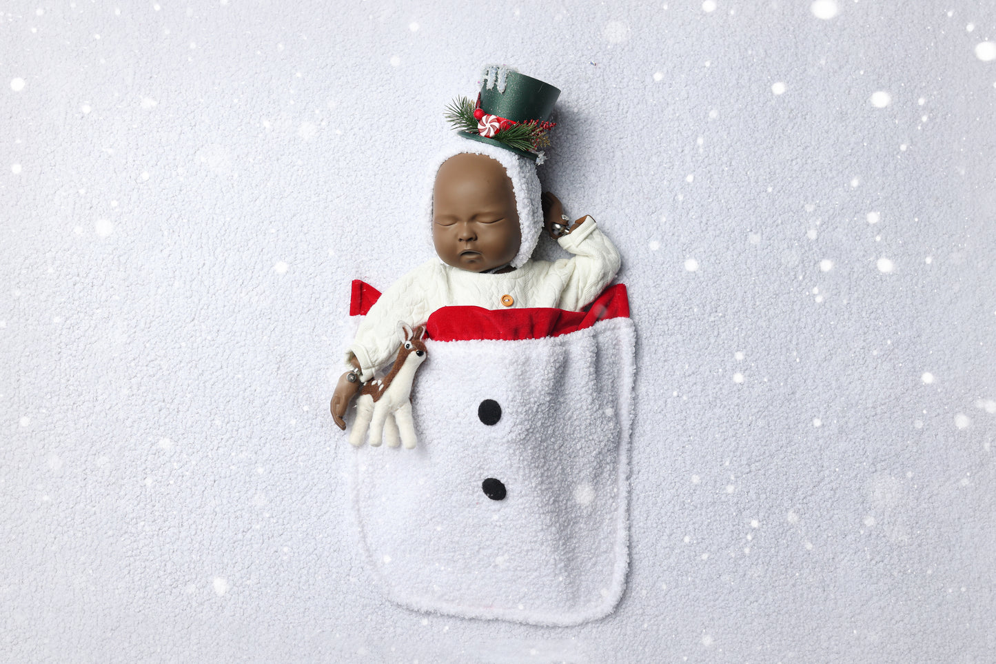 Bonnet Little Snowman - Version Vert Pailleté - Modèle I
