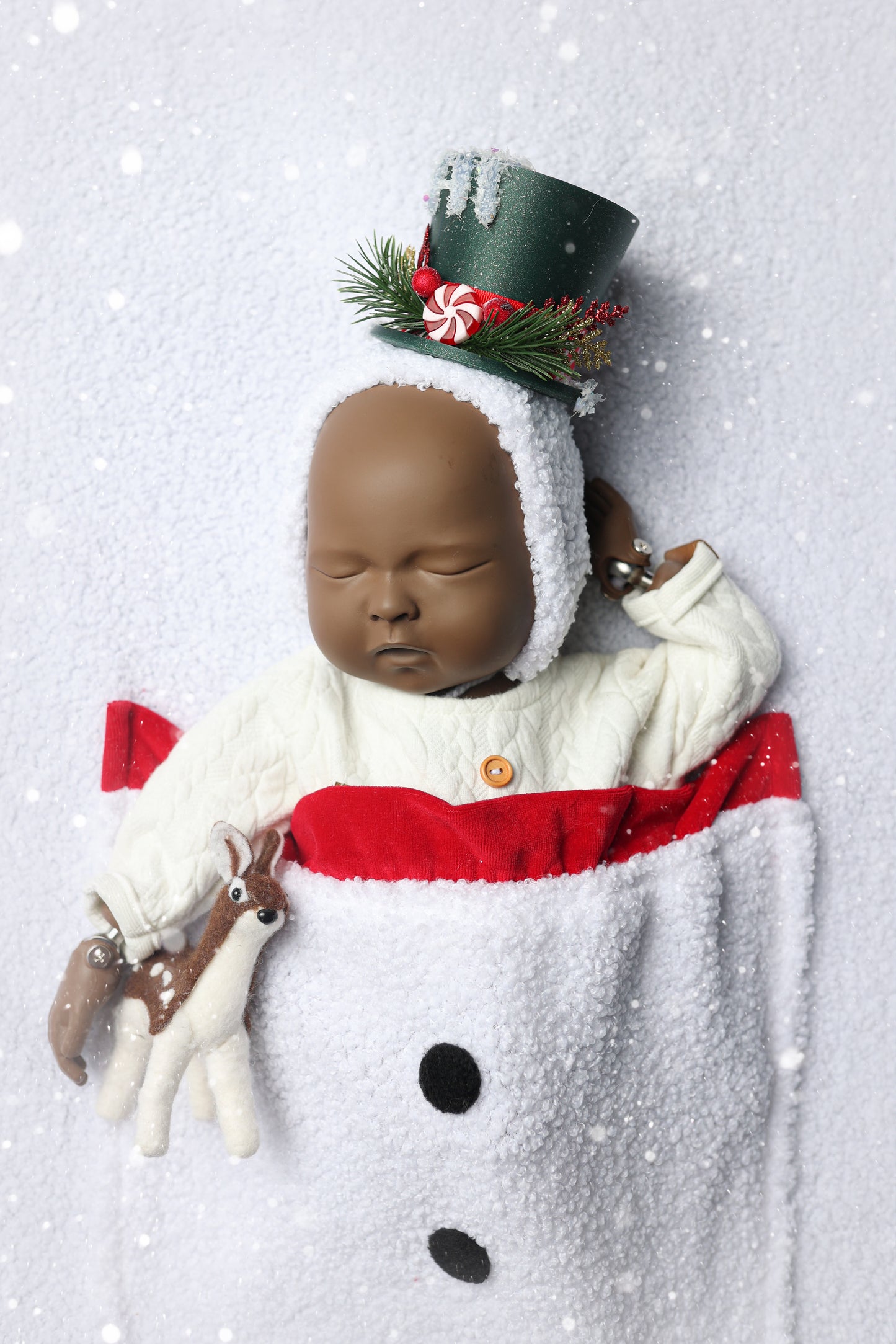 Bonnet Little Snowman - Version Vert Pailleté - Modèle I