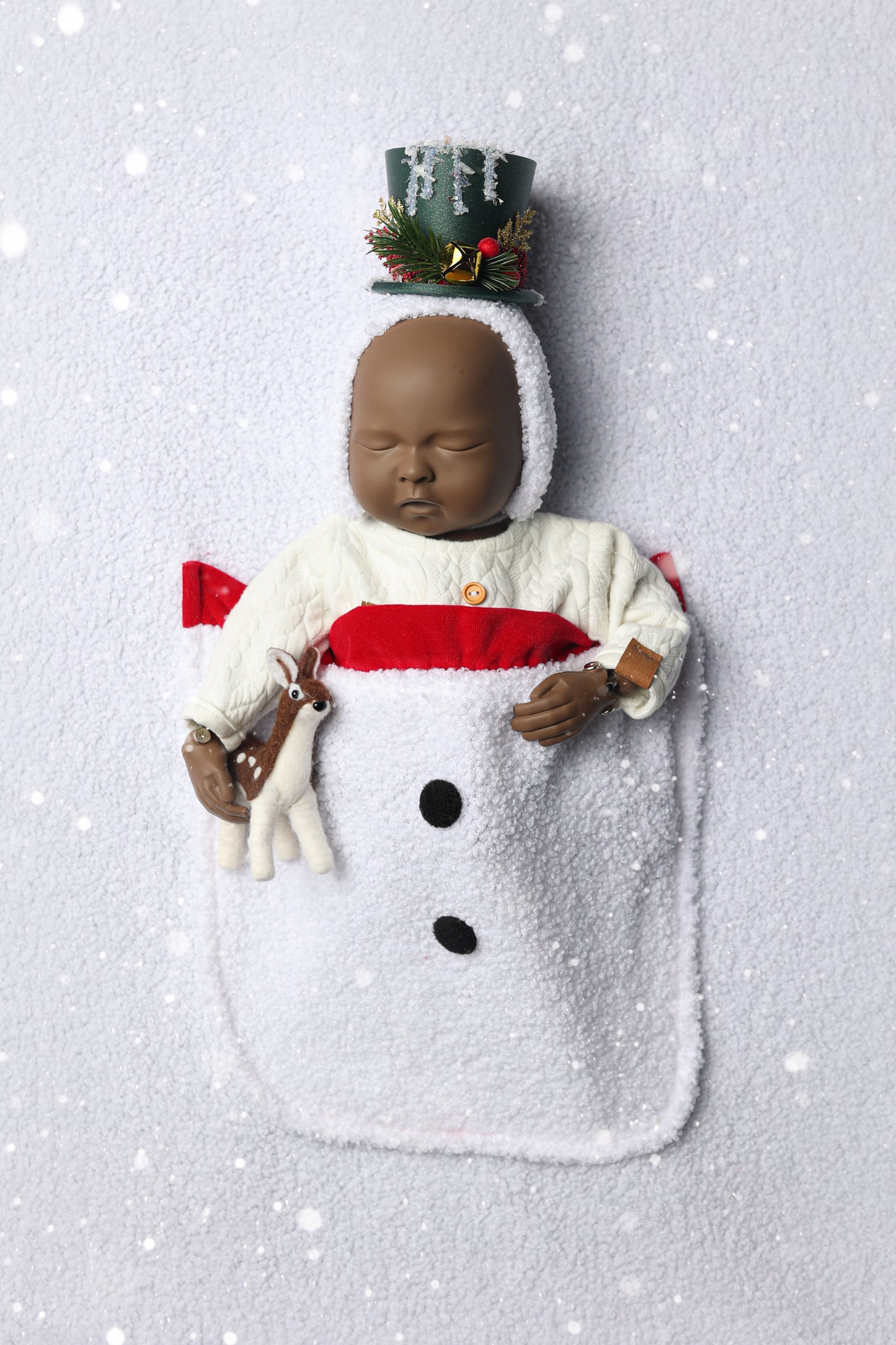 Bonnet Little Snowman - Version Vert Pailleté - Modèle II