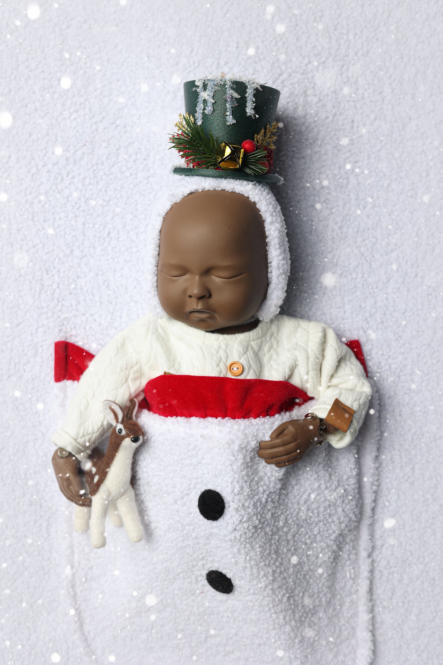 Bonnet Little Snowman - Version Vert Pailleté - Modèle II