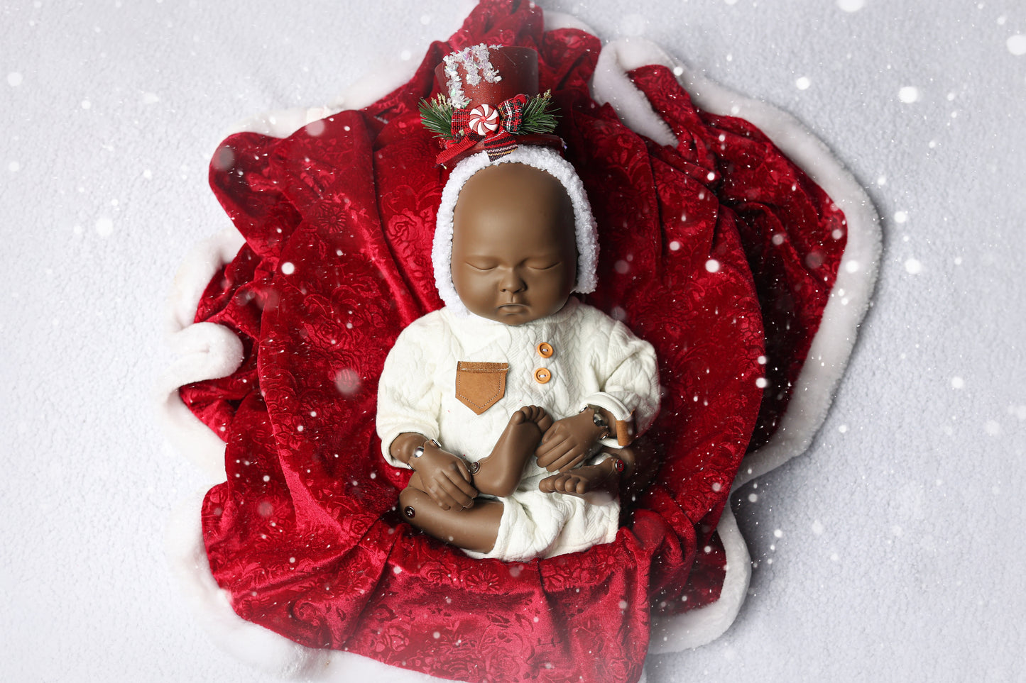 Bonnet Little Snowman - Version Rouge Pailleté - Modèle I