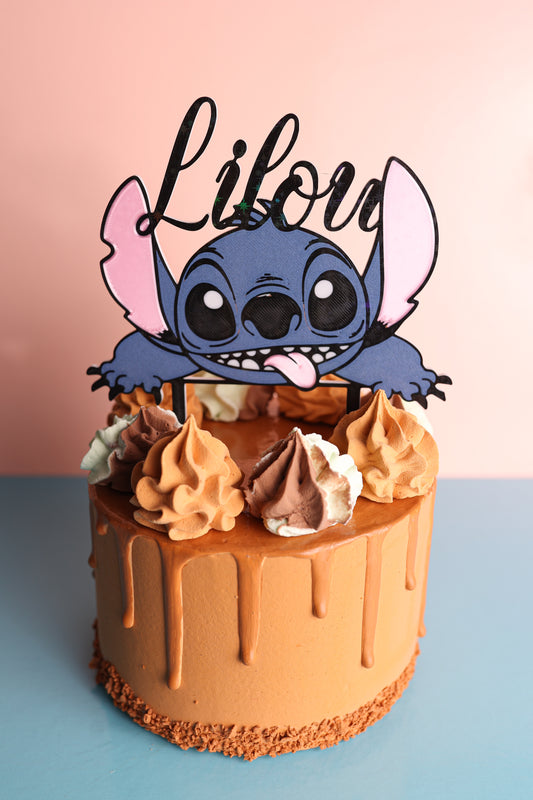Cake Topper Stitch Prénom Personnalisé 4 Couleurs (Sur commande Uniquement)