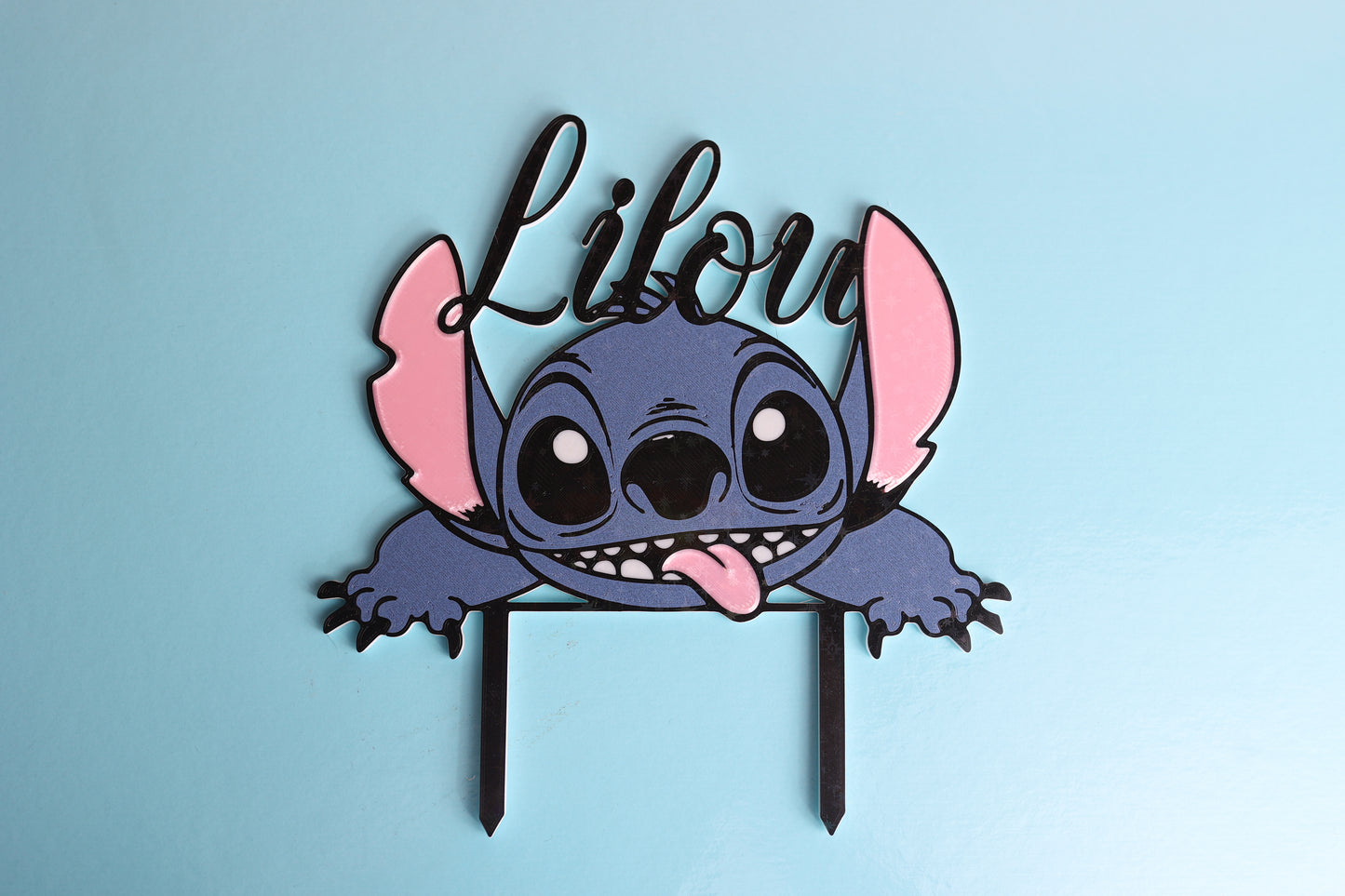 Cake Topper Stitch Prénom Personnalisé 4 Couleurs (Sur commande Uniquement)