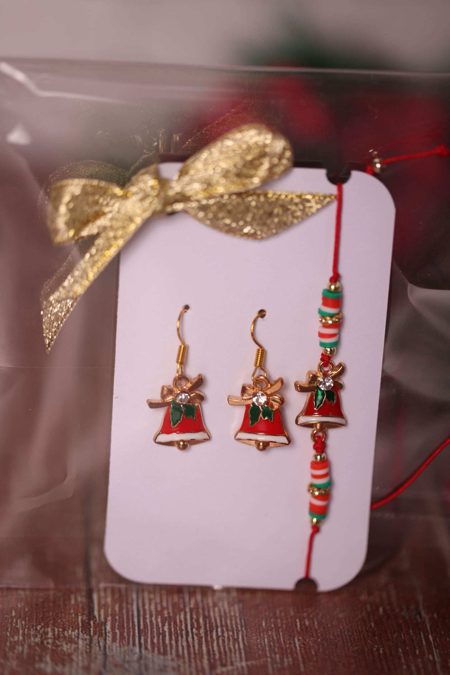Set Boucles d’Oreilles + Bracelet assorti de Noël
