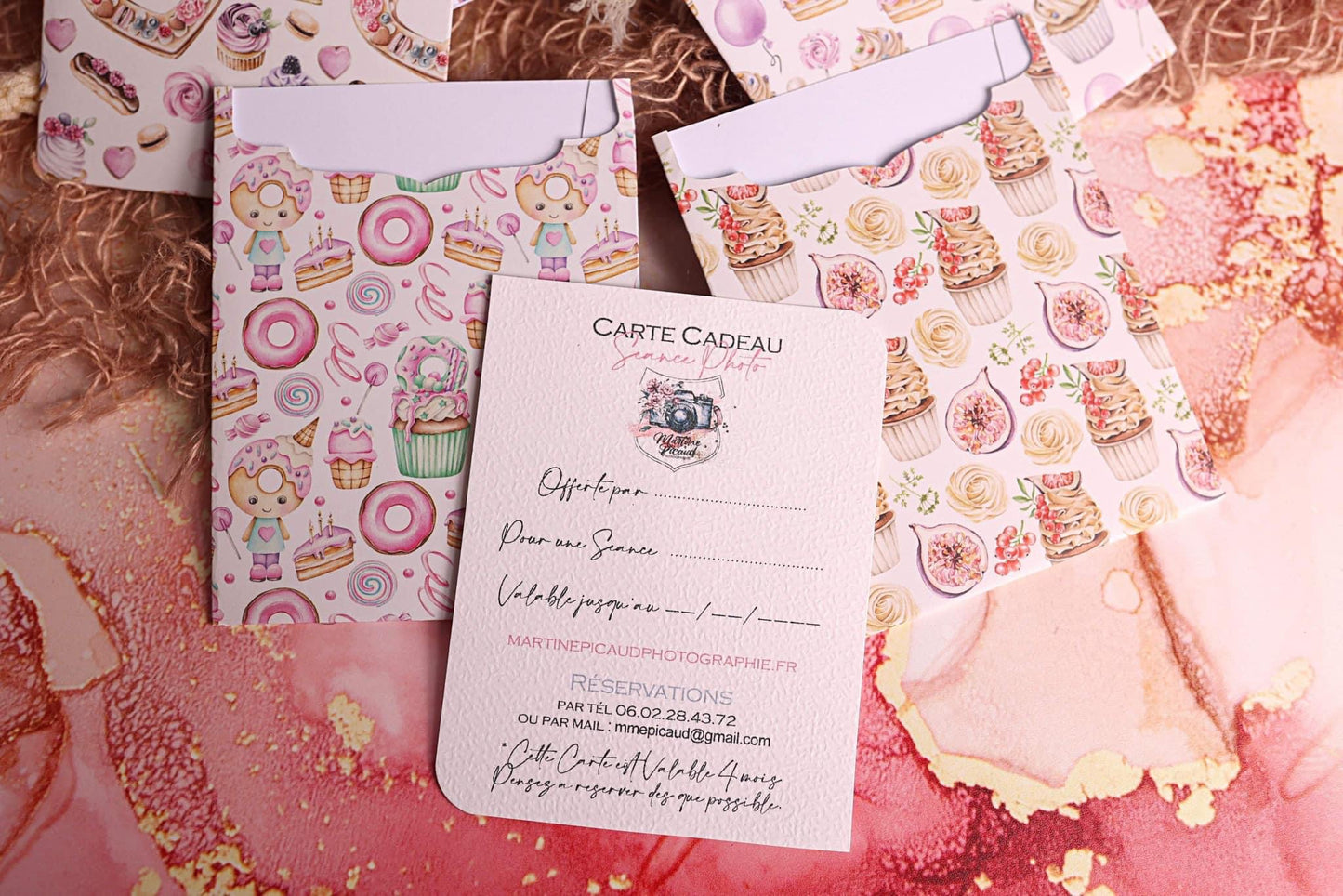 Lot de 10 Cartes Cadeaux Personnalisées - Gourmandises