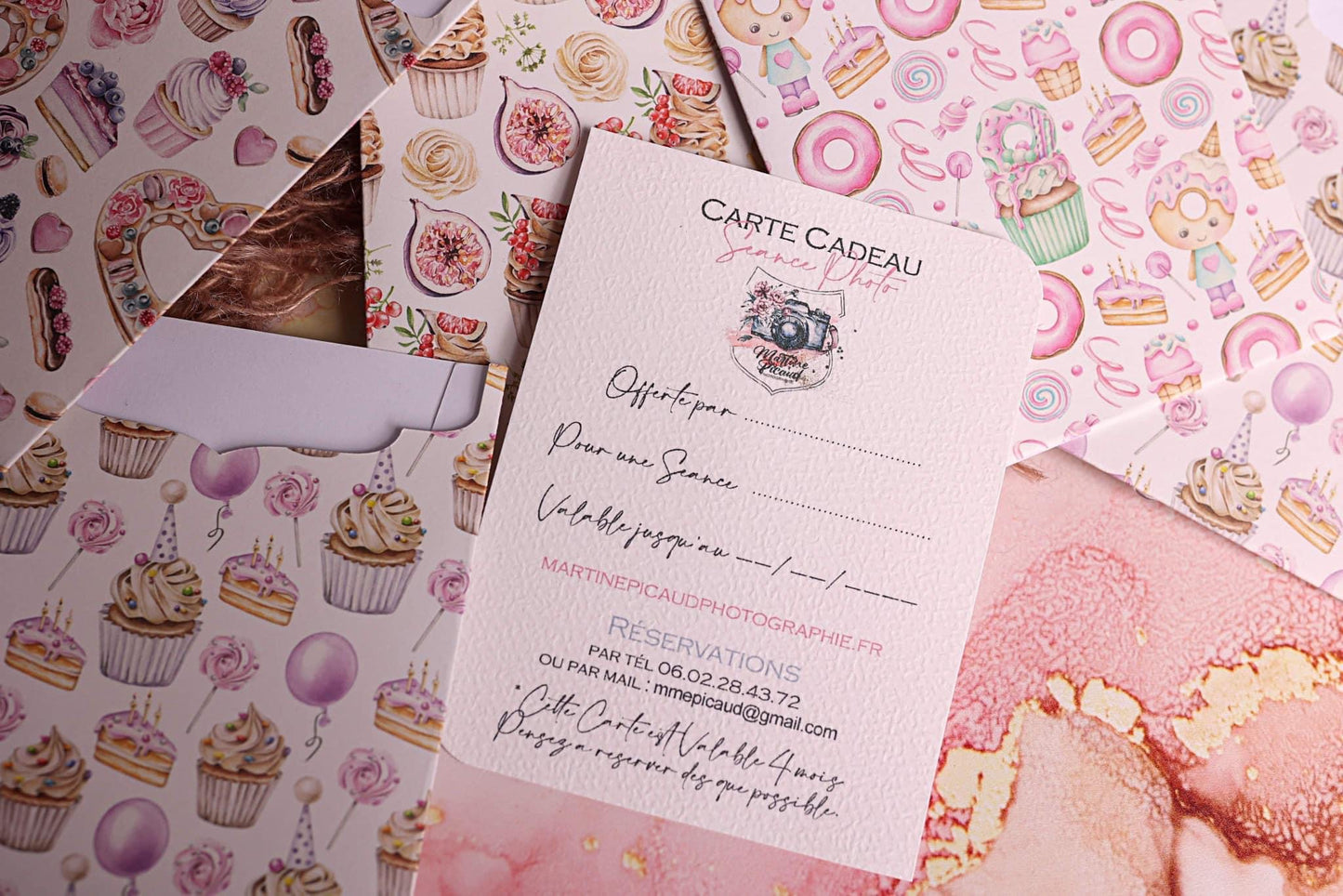 Lot de 10 Cartes Cadeaux Personnalisées - Gourmandises