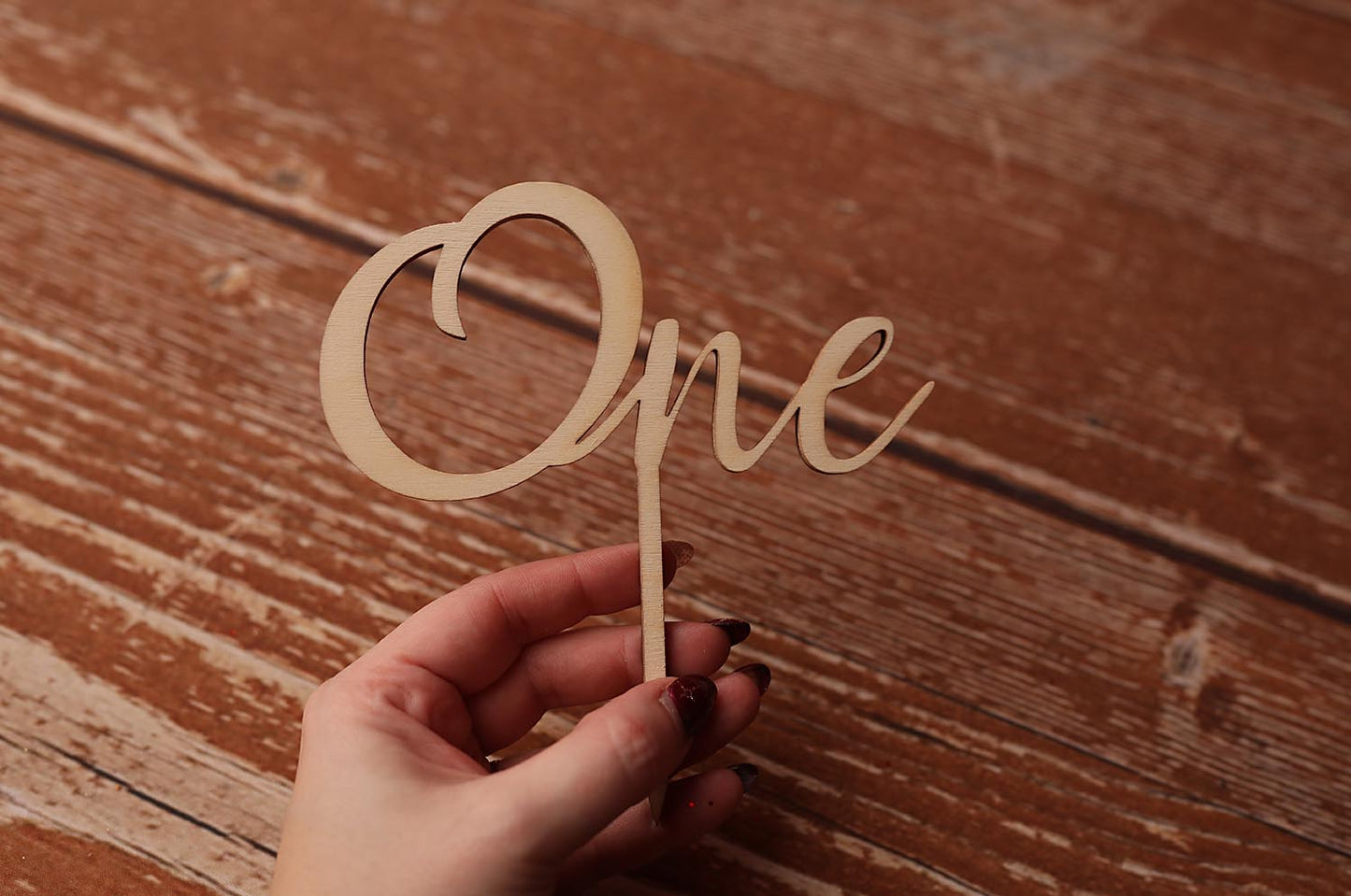 Cake Topper New One en Bois