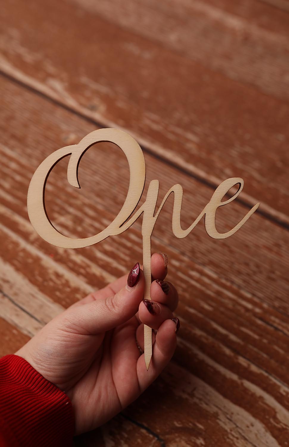 Cake Topper New One en Bois
